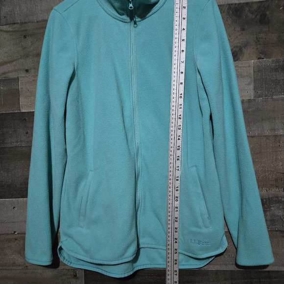 L.L.Bean Turquoise Feather Fleece Full Zip Jacket - Picture 5 of 6
